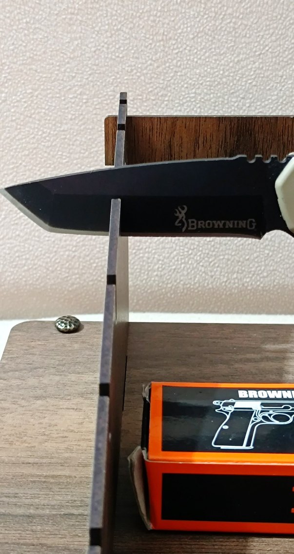 Bej Renkli Paslanmaz  Browning Çelik Katlanır Bıçak - Görsel 2