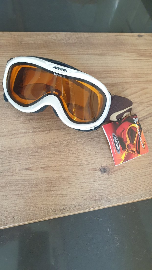 Alpina Beyaz Kayak Gözlüğü Velcro Bantlı - Görsel 2