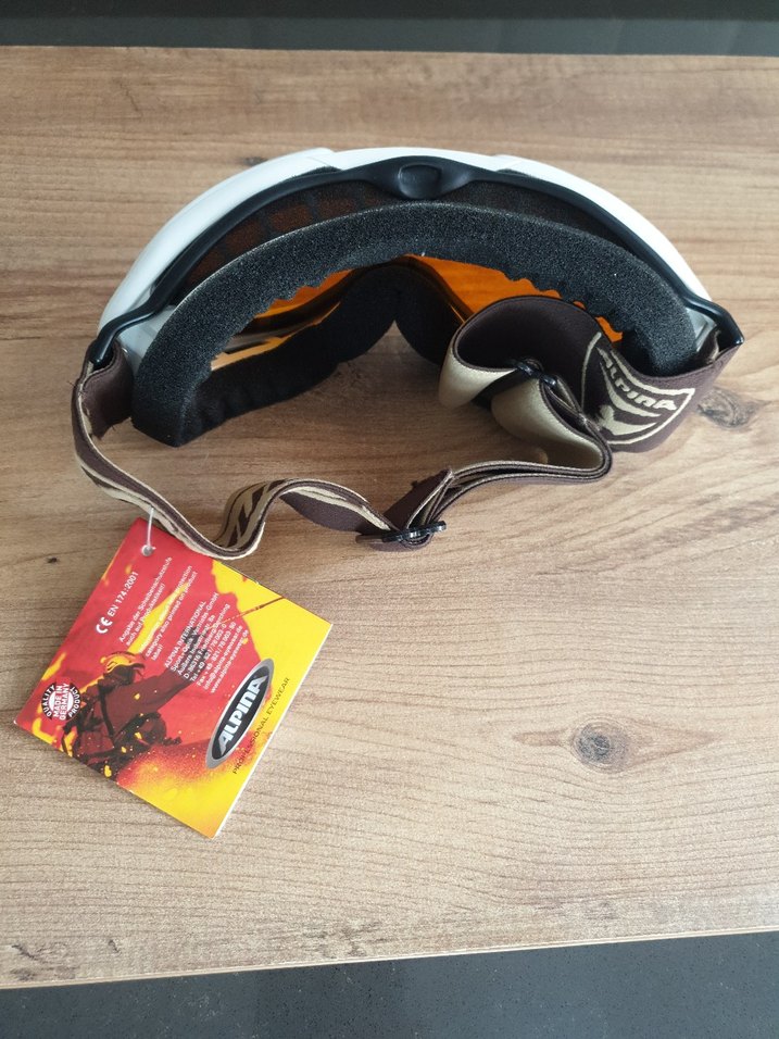 Alpina Beyaz Kayak Gözlüğü Velcro Bantlı - Görsel 4