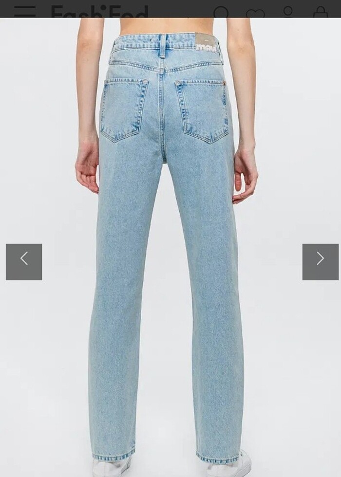 Mavi Yırtık Detaylı Mom Jean - Görsel 2