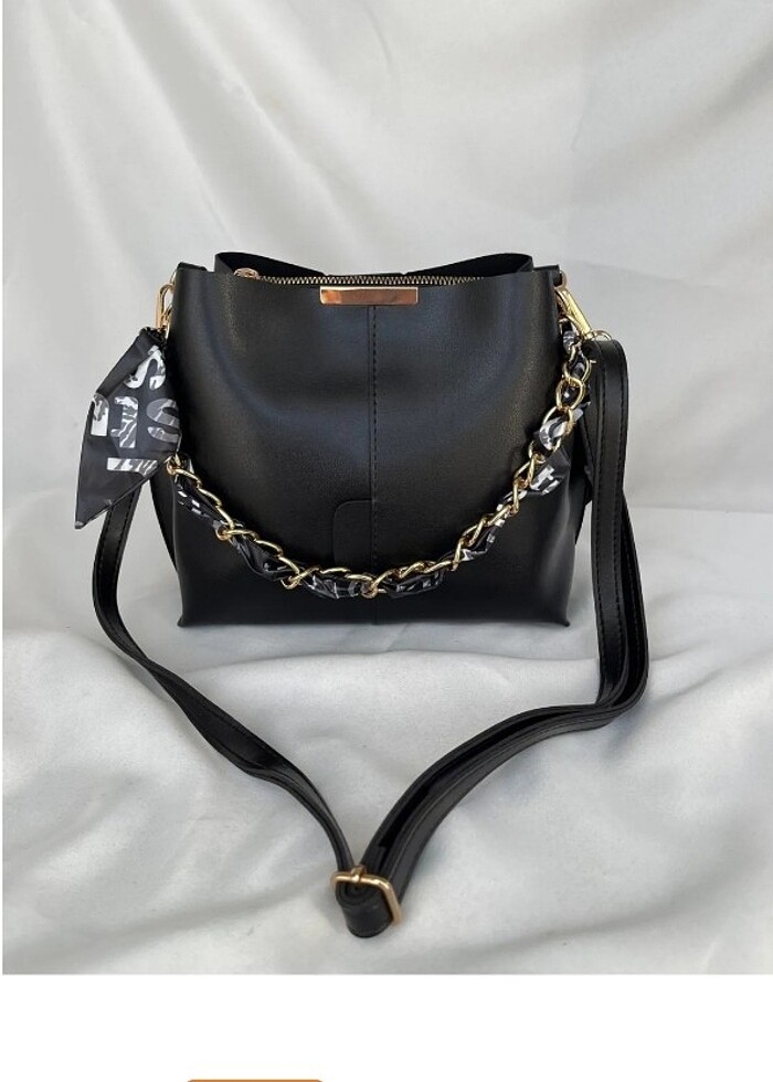 Kadın Üç Bölmeli Fular Detaylı Çapraz Çanta  - Görsel 2