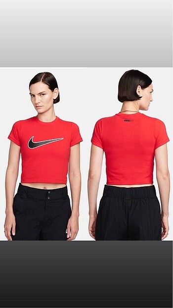 NİKE CROP TARZI KADIN TİŞÖRT