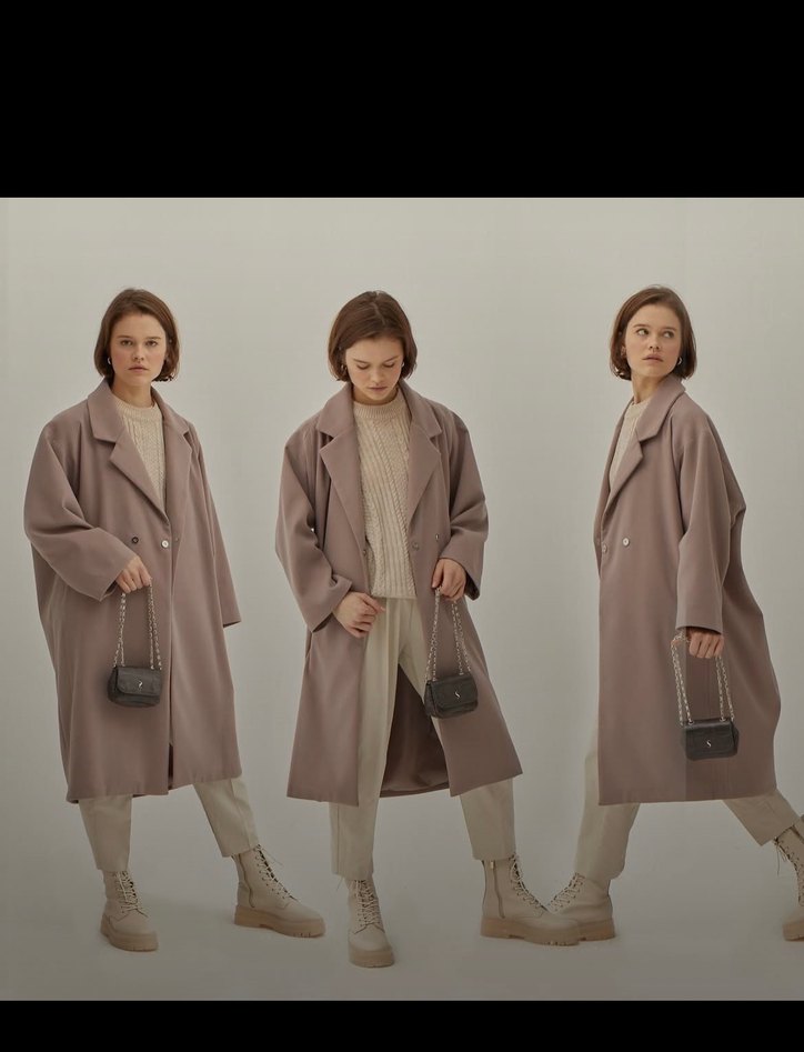 Suud Collection oversize tesettür kaban - Görsel 2