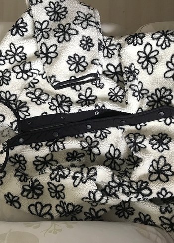 Kadın Kapüşonlu Desenli çıtçıtlı polar Ceket - Görsel 2