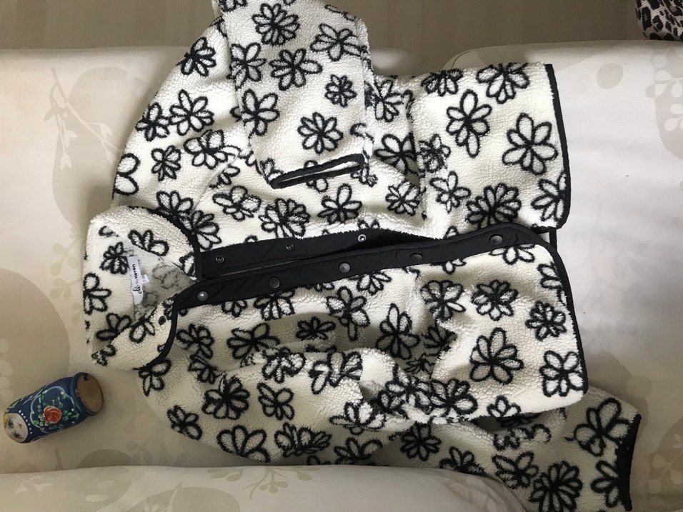 Kadın Kapüşonlu Desenli çıtçıtlı polar Ceket - Görsel 2