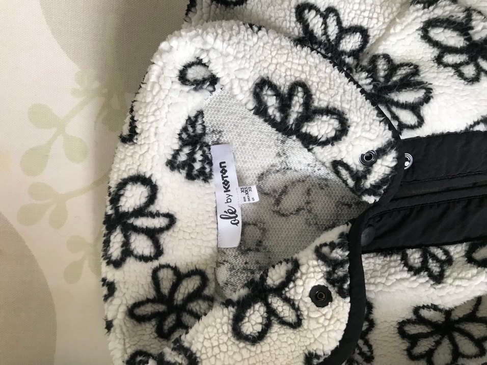 Kadın Kapüşonlu Desenli çıtçıtlı polar Ceket - Görsel 3