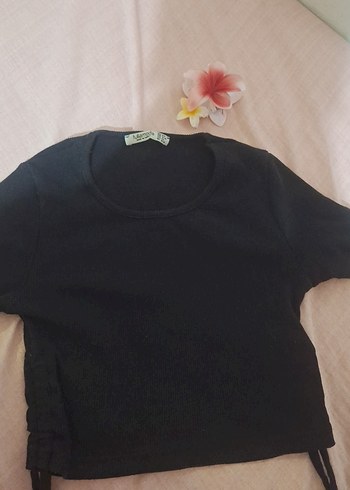 Siyah Kısa Kollu Crop