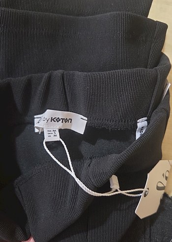 Koton Siyah Pilili Kadın İspanyol Paça Pantolon