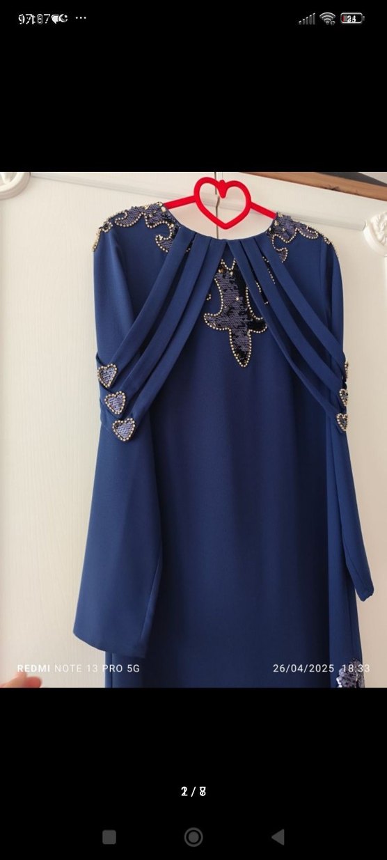 pul payet Tesettür abiye ikili takım - Görsel 2