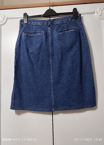 kısa denim kot Etek - Görsel 3