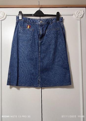 kısa denim kot Etek - Görsel 2