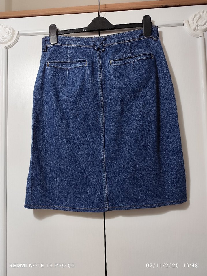 kısa denim kot Etek - Görsel 3