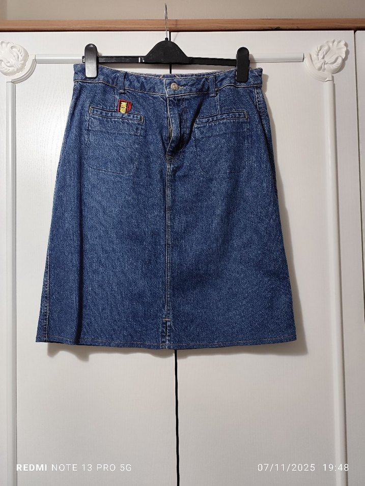 kısa denim kot Etek - Görsel 2