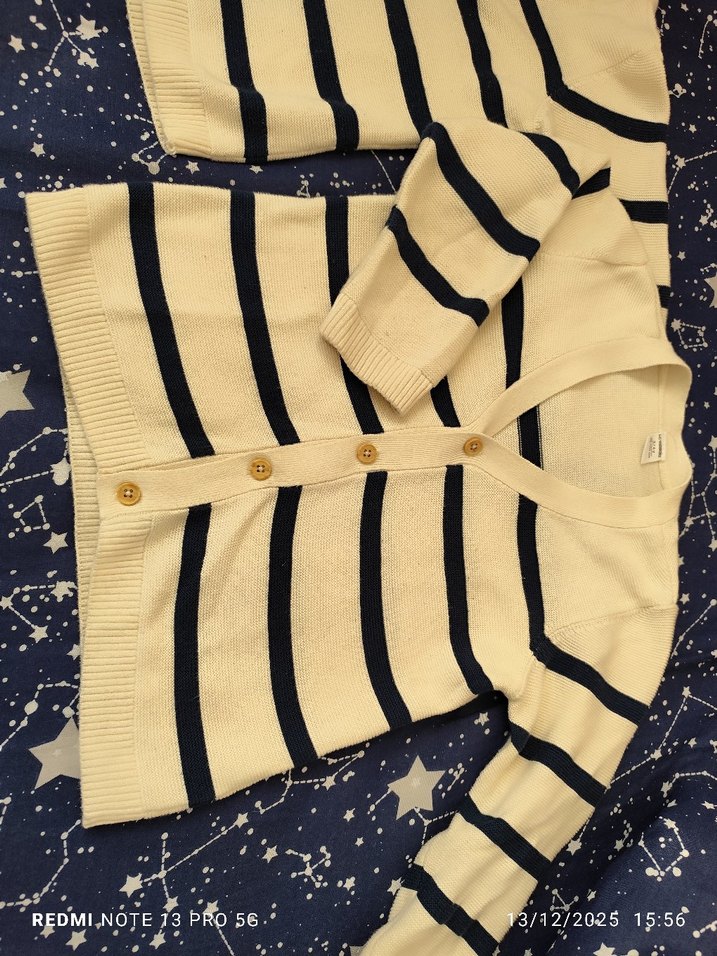 İkiz Erkek Çocuk Çizgili Triko Hırka - Görsel 4