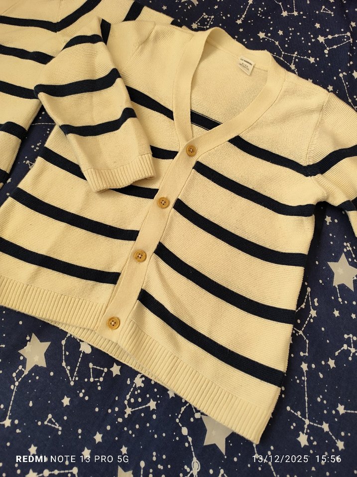 İkiz Erkek Çocuk Çizgili Triko Hırka - Görsel 3