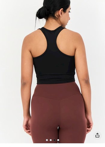 Siyah Yüksek Yakalı Atlet Crop Top - Görsel 2