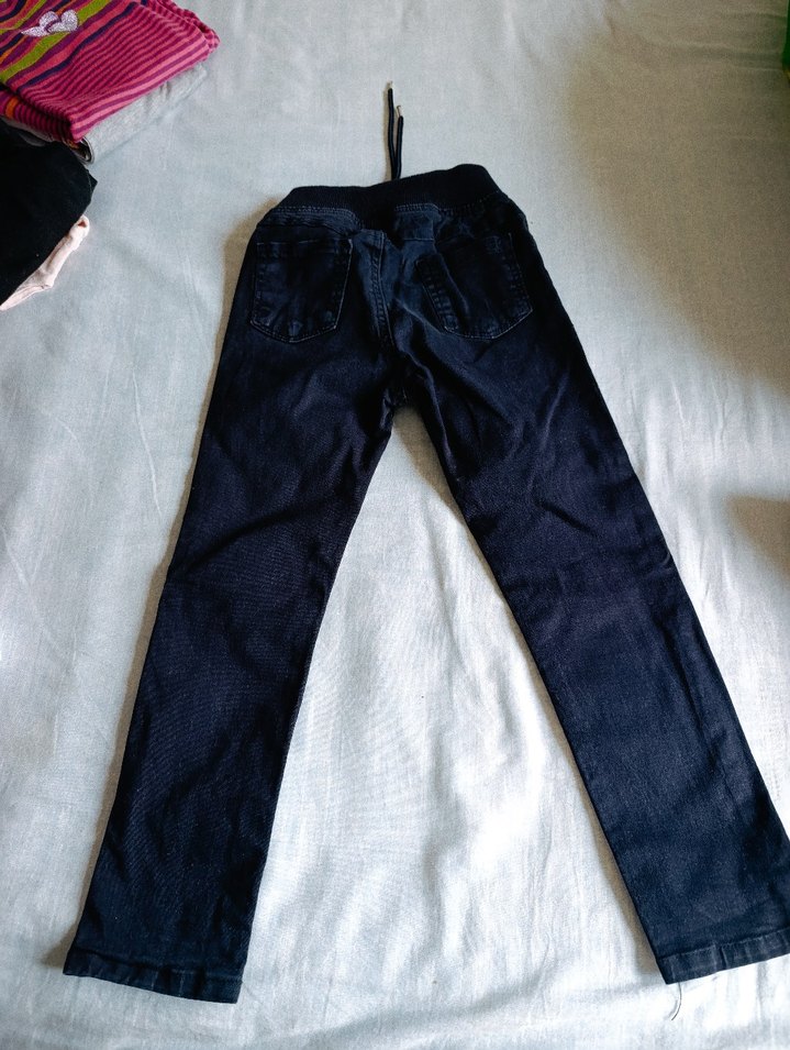 Erkek Çocuk Siyah Elastik Bel Kot Pantolon - Görsel 5