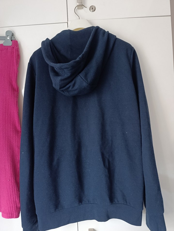 Erkek Lacivert Fermuarlı Kapüşonlu Sweatshirt - Görsel 3