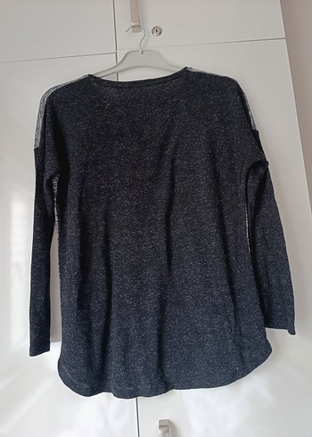 Gri Kadın Triko Uzun Kollu Sweatshirt - Görsel 4