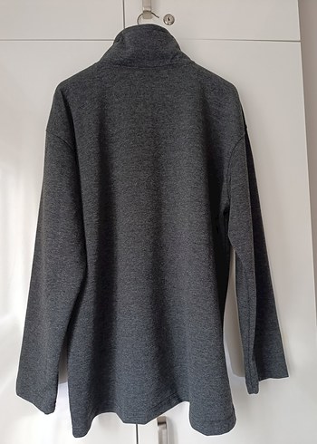 Gri Erkek Yarım Fermuarlı Polar Sweatshirt - Görsel 3