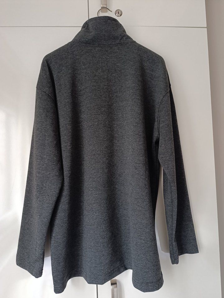 Gri Erkek Yarım Fermuarlı Polar Sweatshirt - Görsel 3