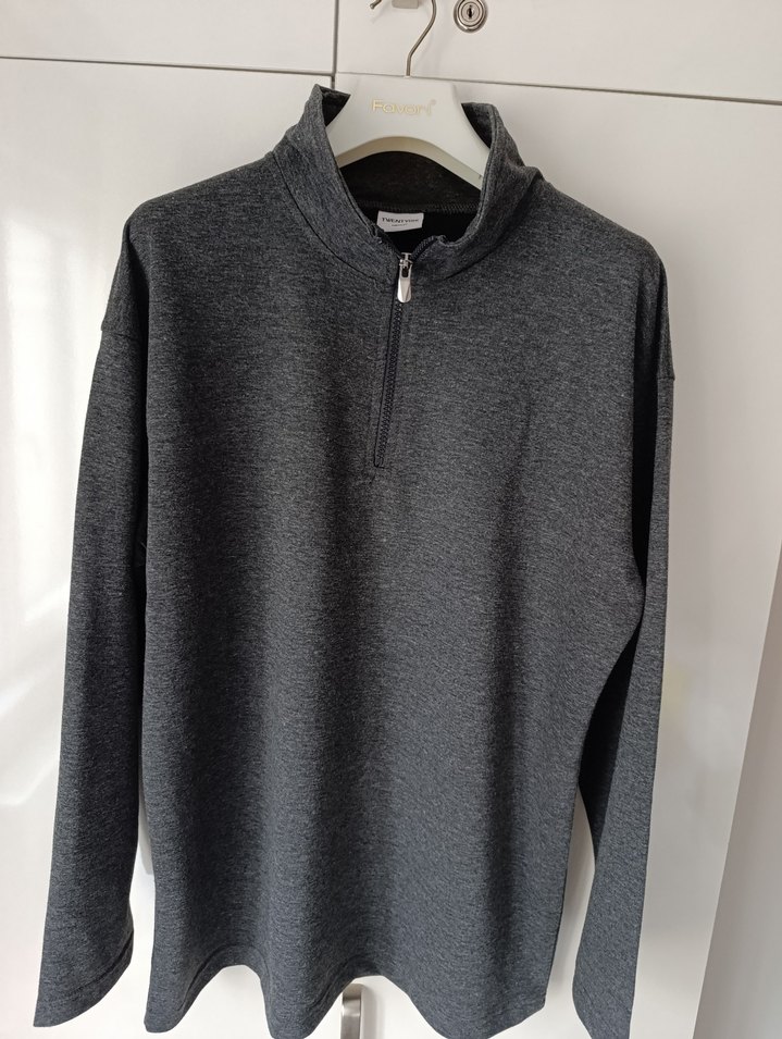 Gri Erkek Yarım Fermuarlı Polar Sweatshirt - Görsel 2