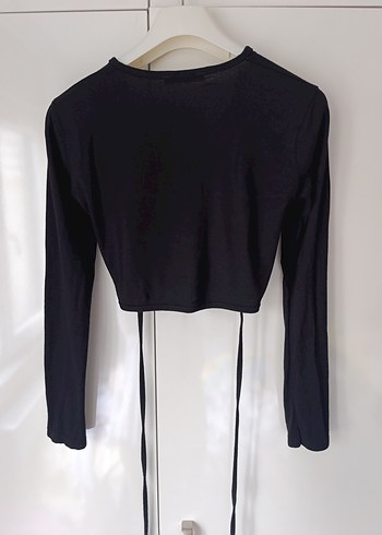 Siyah V Yaka Kemerli Kadın Bluz - Görsel 5