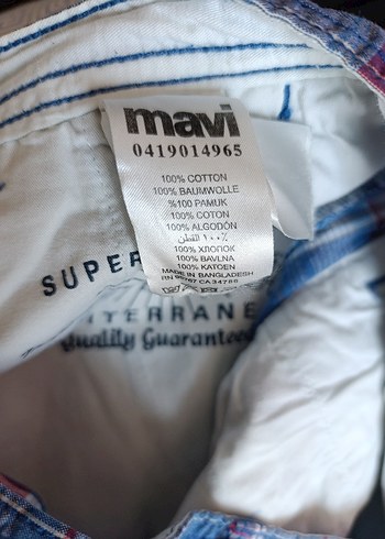 34 Beden mavi Renk Erkek Mavi Pamuklu cepli şort