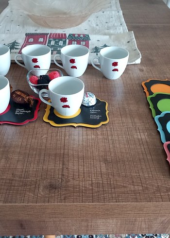 Beden kırmızı Renk Kırmızı Çiçek Desenli Kahve Fincanı