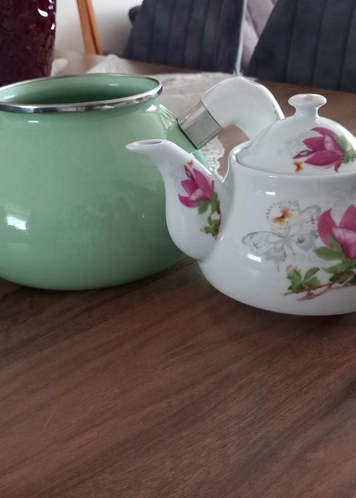 Emaye porselen çaydanlık - Görsel 3