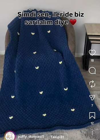 Parlak Kahverengi Örgü Bebek Battaniyesi - Görsel 2