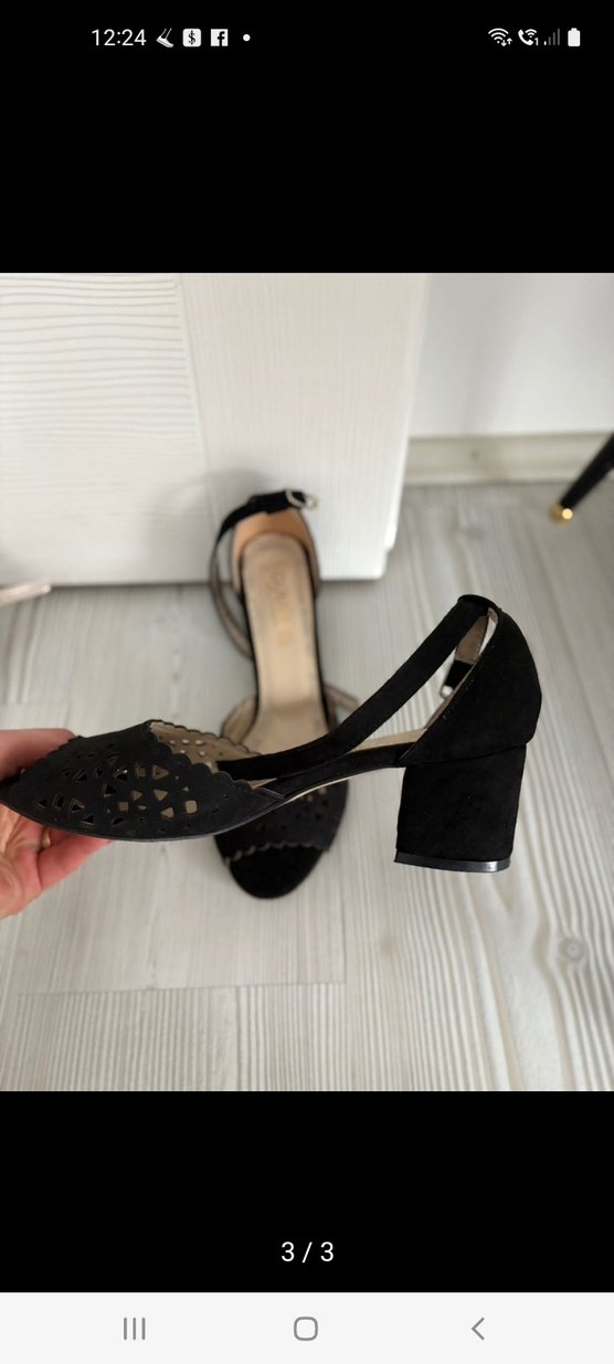 Siyah Topuklu Kadın Ayakkabı - Görsel 2