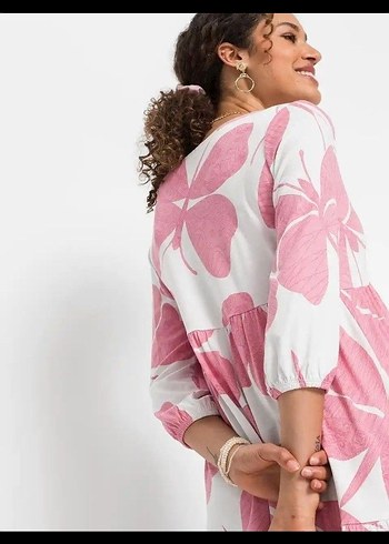 Pembe Günlük Elbise - Görsel 5