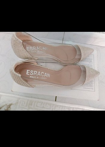 Zara Bej İnce Topuklu Şeffaf Kadın Abiye Ayakkabı