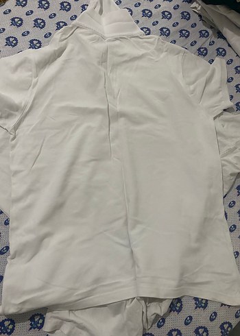 m Beden Erkek Beyaz Pamuklu Polo Tişört