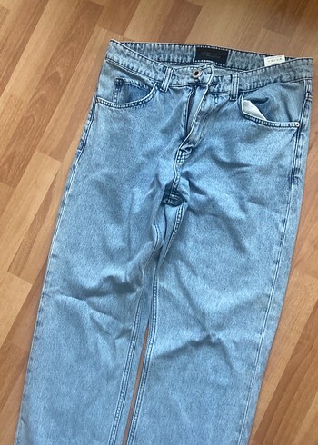 Kadın Mavi Bol Kesim Midi Kot Pantolon - Görsel 2