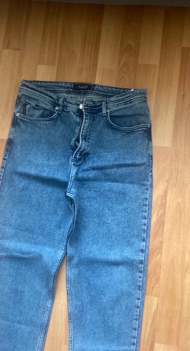 Gri Rahat Kesim Midi Kot Pantolon - Görsel 2