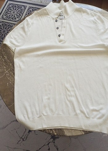 Düğmeli Beyaz Kısa Kollu Erkek Polo Tişört