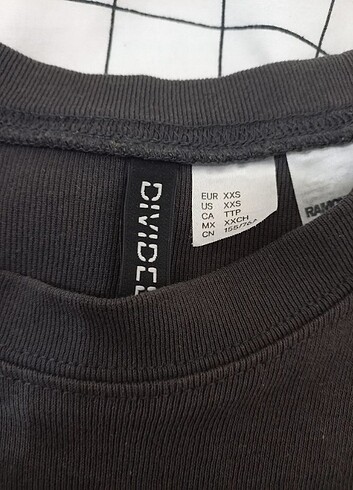 xs Beden gri Renk HM ramones crop/bluz 