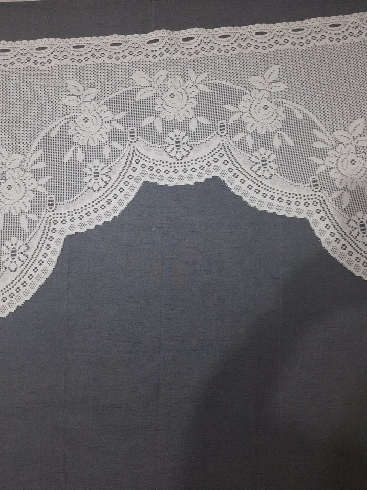 İşlemeli Beyaz Dantel Kenar perde eni 1 80 boyu 90 - Görsel 2