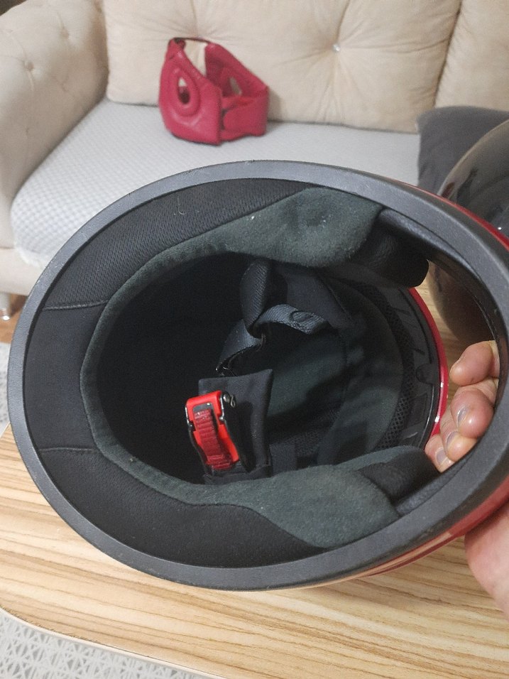 Diger Kırmızı Biker Motosiklet Kaskı - Görsel 4