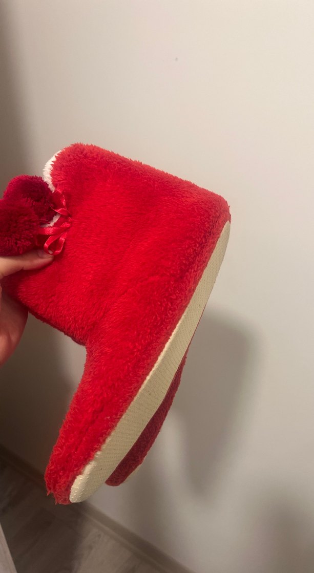 Kırmızı Sıcak Peluş Ev Botu - Görsel 5
