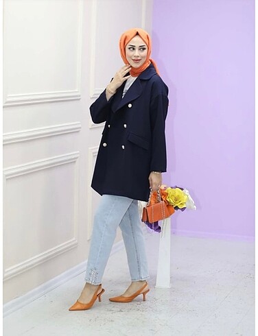 Oversize Lacivert Ceket