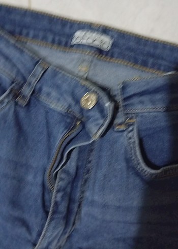 kadın Mavi Kısa dar Kesim Kot Pantolon - Görsel 4