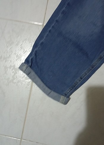 kadın Mavi Kısa dar Kesim Kot Pantolon - Görsel 3