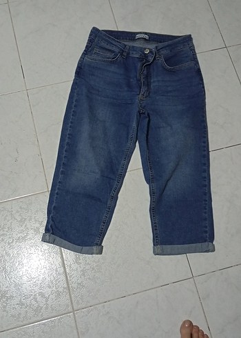 kadın Mavi Kısa dar Kesim Kot Pantolon - Görsel 2