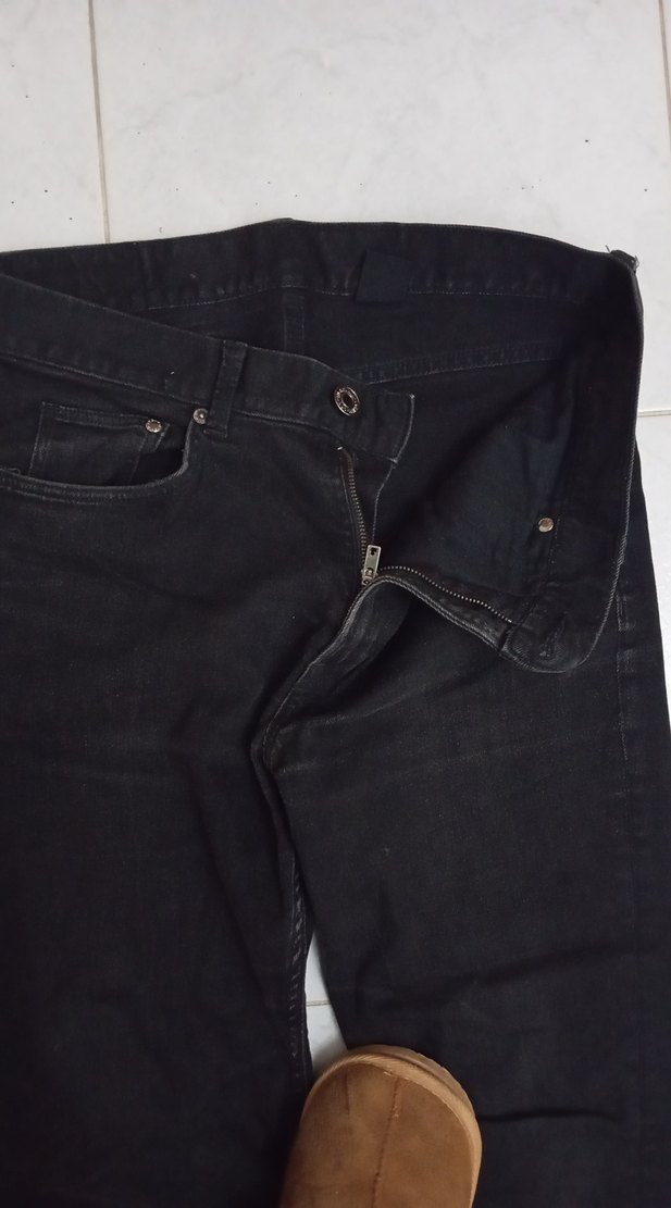 Siyah slim Fit Erkek Kot Pantolon - Görsel 2