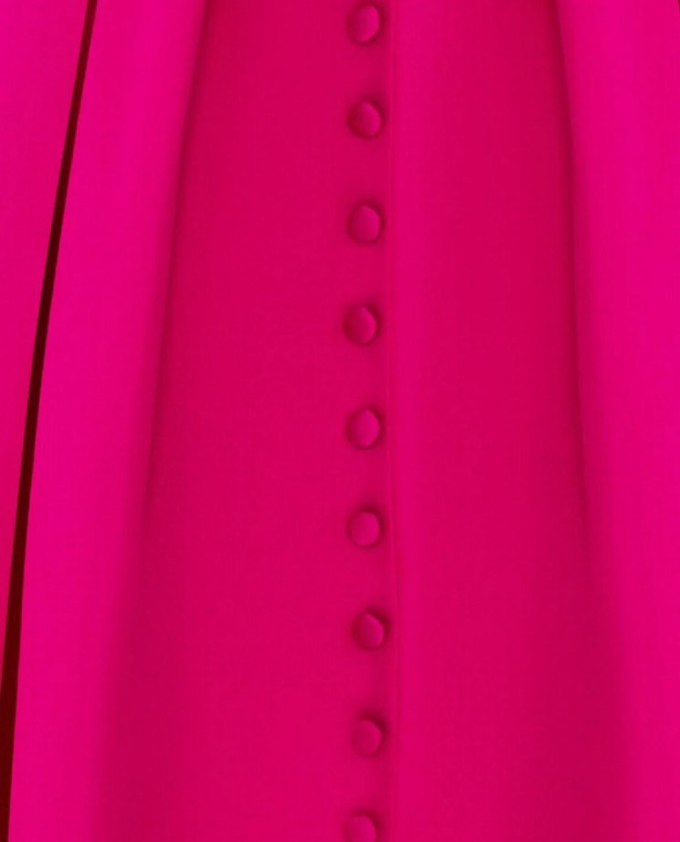 Düğmeli Pembe Uzun Kadın Etek - Görsel 3