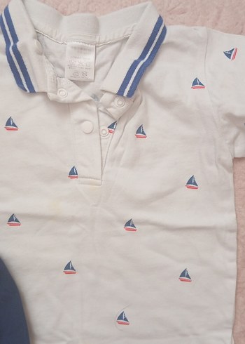 Zara Pamuklu Beyaz Erkek Bebek Kısa Kollu Takım