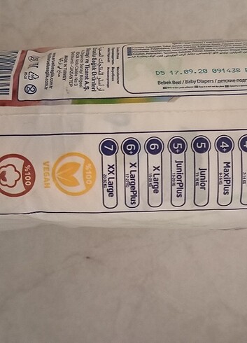 2 Beden: 3-6 kg Beden Bebek bezi